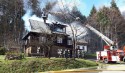 Pożar drewnianego domu w Kocierzu Rychwałdzkim